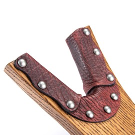 Chuck's Woodbarn Boot Jack Puller - Solid Oak & Bison Leather Beefcake Extra Grip Boot Remover for Cowboy Boots | Premium Boot Remover | High Quality Durable Shoe Jack (Black Cherry Bison)