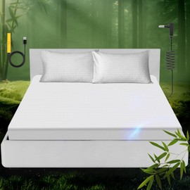 Grounding Sheet, Genuine 100% Organic Viscose Derived from Bamboo, Fitted Sheets containing 10% Silver Fiber, Improves Sleep, Healthy Sleep Therapy (White, King XL(78.1 * 80 * 15inch))