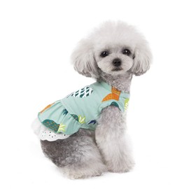 Wolyepor - Vestido de princesa con diseño de dibujos animados para perro, tutú para cachorros (mediano, verde fruta)