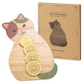 laboos Home Small Cutting Board, Cute small cat-shaped cutting board Solid Bamboo Wood Board For Baby infant dormitory, LBC003