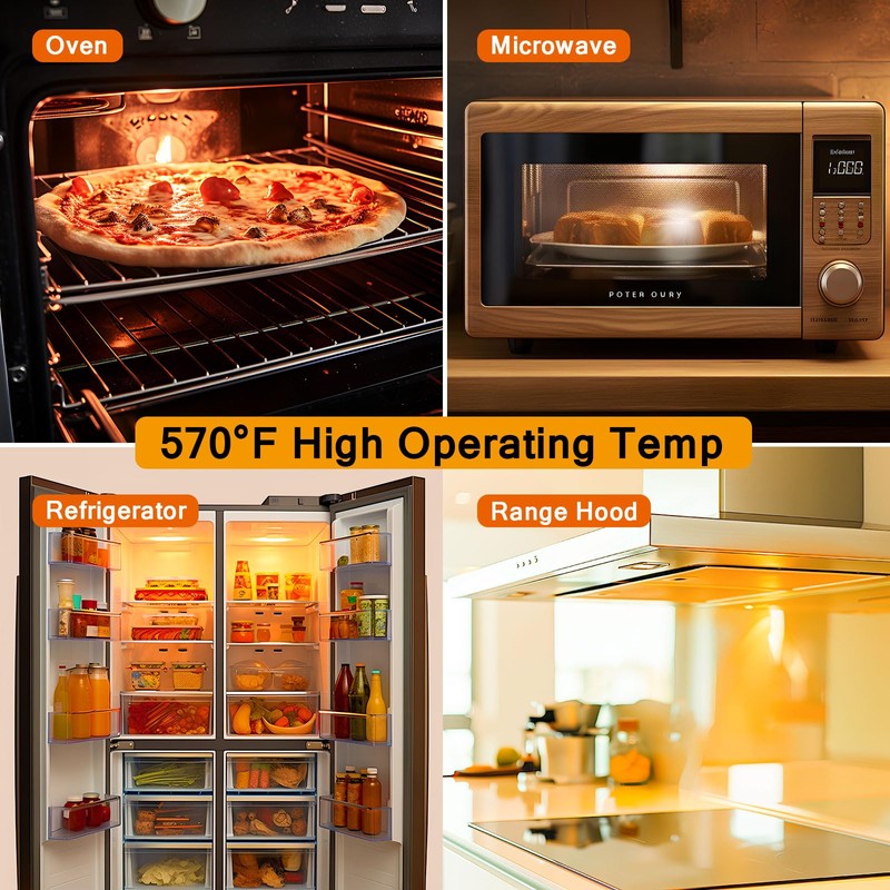 Brtstiun Dimmable Microwave Light Bulbs 2 Pack 40 Watts Oven
