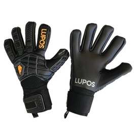 Lupos Hyper Black Goalkeeper Gloves for Adults, Boys and Kids. Negative Cut, 4+4 mm Giga Grip Palm, Backhand, Breathable Mesh and 4 mm Dumbo Latex Padded with Extra 8 mm Foam (7)