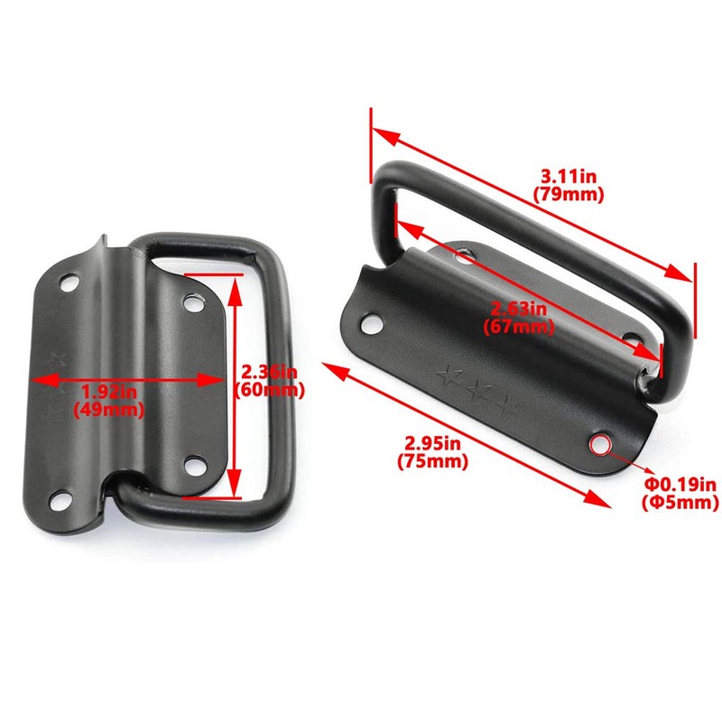 Lind Kitchen 2pcs Metal Pull Handle Boxes Chest Handles Black