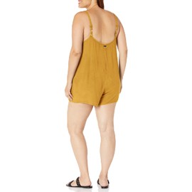 RVCA Women's Standard Romper, Marina Coverup/Bronze Mist, Large