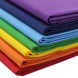 aufodara 7 Pieces 19.7" x 31.5" Fabric Patchwork Rainbow Colours 100% Cotton Fat Quarters Bundle for Decoration Sewing Quilting DIY Crafts Pillows Bags Handwork (50x80cm - Rainbow)