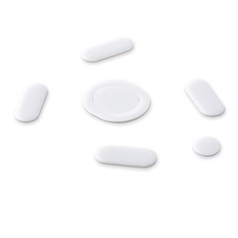 2 Sets White Rounded Curved Edges Mouse Feet Pads Skates Compatible for Logit G304 G305 Mouse