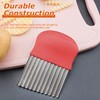 Crinkle Cutter for Veggies, Potato Fruit Wavy Chopper, Waffle Fry