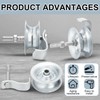 Pasimy 4 Pcs 5'' Sliding Gate Roller Galvanized Steel Pipe