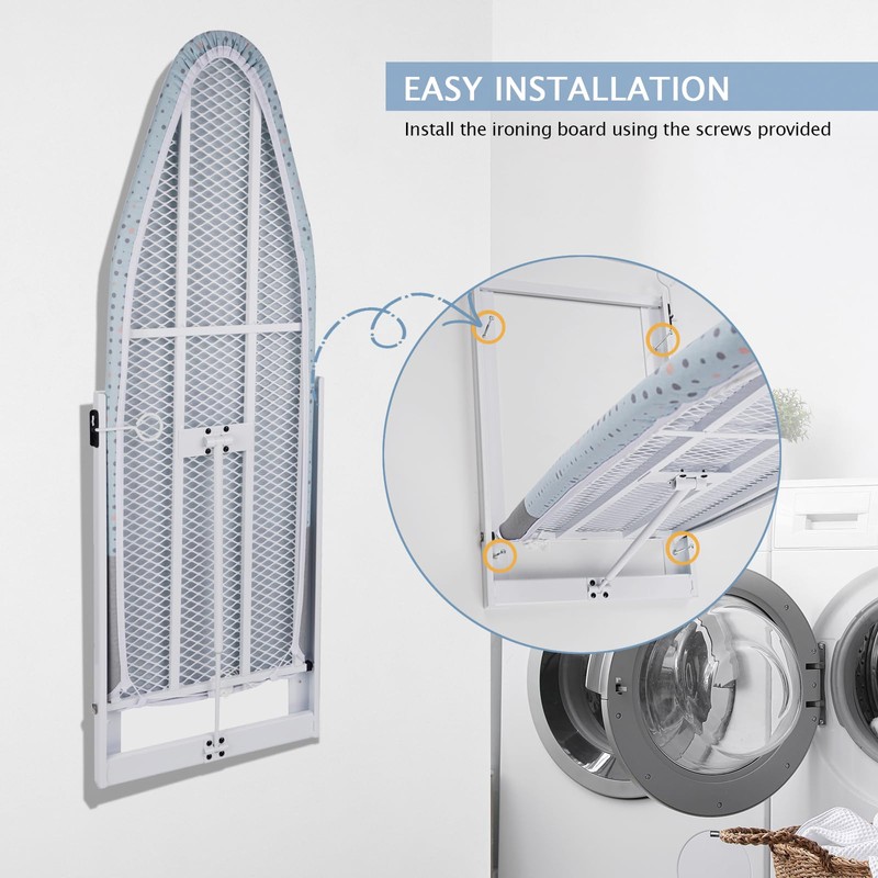 SheeChung Wall Mount Ironing Board 36"X12",Compact Wall Ironing Board with