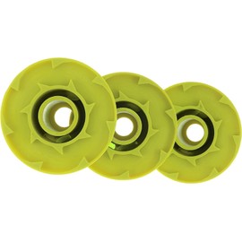 One PLUS+ AC80RL3 OEM .080” Twisted Line and Spool Replacement for Ryobi 18v, 24v, and 40v Cordless Trimmers Trimmer Line Replacement Spools, Neon Yellow, Pack of 3