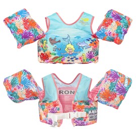 Body Glove Paddle Pals Learn to Swim Life Vest, One Size 33-55 LBS, Reef