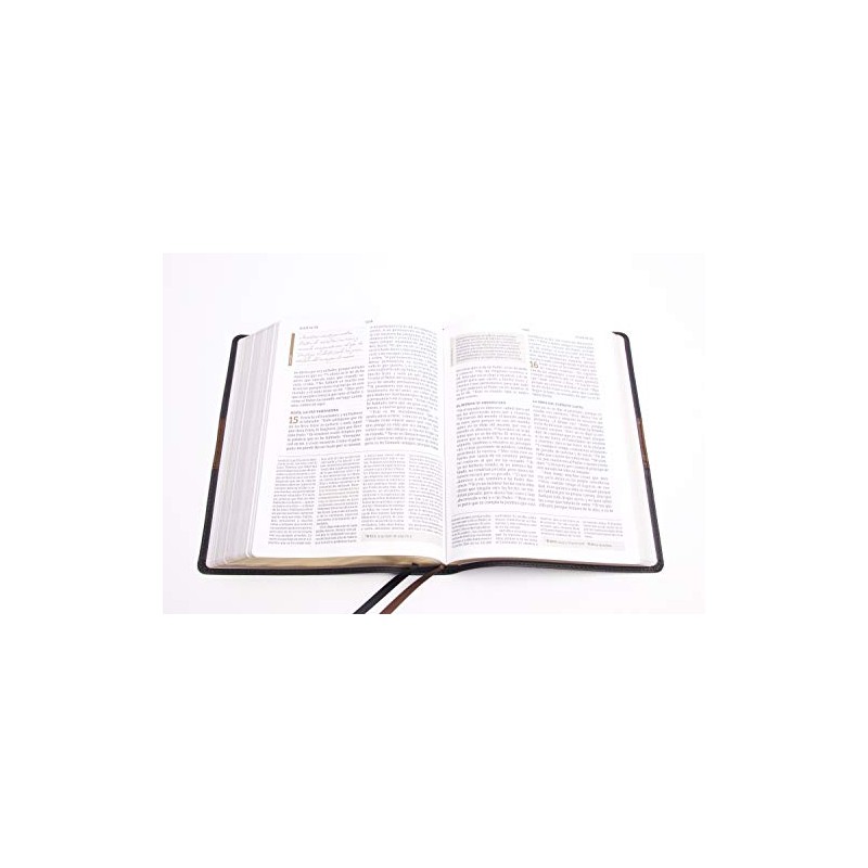 RVR 1960 Biblia de estudio Spurgeon, negro/marrón símil piel