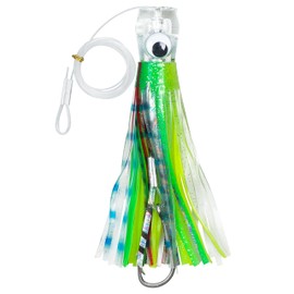 Tuna Trolling Lures Saltwater Fishing Lures Big Game Trolling Lure Deep Sea Offshore Lures with Stainless Steel Fishing Hook Fishing Line for Wahoo Marlin Mahi Tuna Dolphin (6in, Yellow Green)