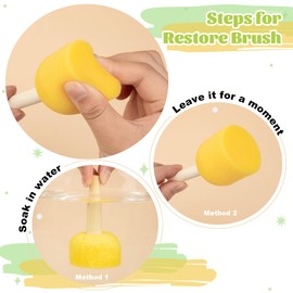 24-Pieces Paint sponges for Kids - Assorted Size Round Sponge Brushes for Painting - Foam Brushes for Painting - Paint Tools for Kids