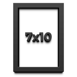 7x10 Shadow Box Black Solid Wood Display Frame with White Acid-Free Backing UV Acrylic & Hanging Hardware - with 3/4" Usable Depth