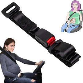 Buckle Seat Cover Adjuster Pregnancy Safety Belt Pregnancy Bump Belt Women and Men Abdominal Comfort in Car Comfort and Freedom for Pregnant Mothers (Black)
