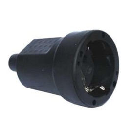 Silver Electronics 9231 Schuko Socket Plug, Black, Hembra