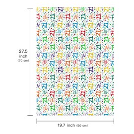 WRAPAHOLIC Birthday Wrapping Paper - 6 Colorful Sheets, 21st Birthday Design, Folded Flat for Parties & Showers - 19.7" x 27.5" Per Sheet