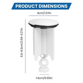 1 x Drain Plug, Sink Plug, Universal Sink Plug, 40 mm Height-Adjustable Plug, Replacement Drain Plug, for Kitchen, Bathroom, Sink, Sink