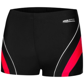 Aqua Speed® Men's Swimming Trunks S-XXXL Modern UV Protection Chlorine Resistant Drawstring, black, xxxl