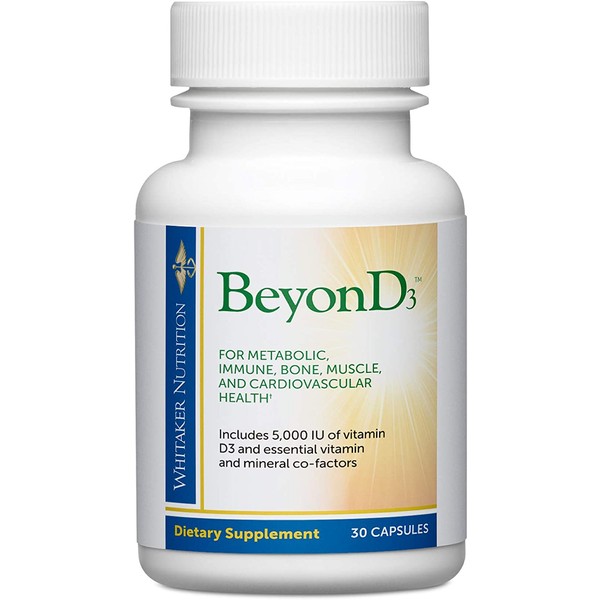 Dr. Whitaker's BeyonD3 - Vitamin D3 Supplement 5,000 IU Plus Boron, Vitamin K2, Magnesium & Zinc - Supports Immune Health, Calcium Metabolism & Bone Mineralization (30 Capsules)