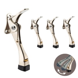 Kickdown Door Stopper 4 Inch,One Touch Door Stoppers for Bottom of Door,Kickdown Door Stop Heavy Duty,Adjustable Door Holder with Non-Slip Rubber Tips, 4 Packs,HOME MASTER HARDWARE