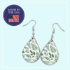 Sage Green Leaf Teardrop Earrings Botanical Print Handmade by The