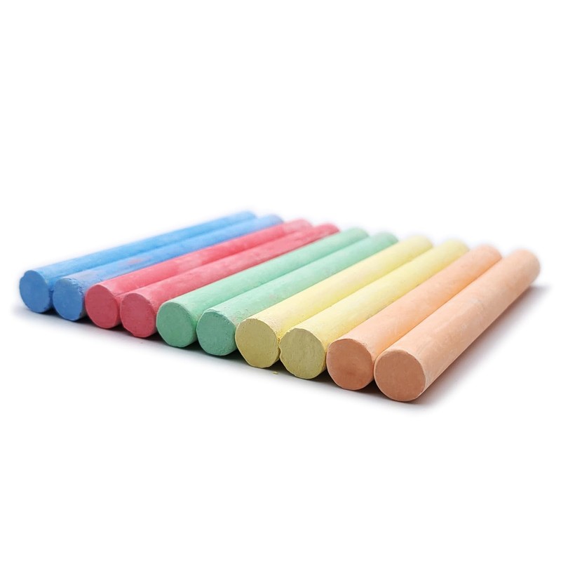 Leddy Set of 24 White and Coloured Chalks Blackboard Chalks