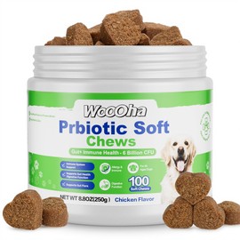 Probiotics for Dogs, Dog Probiotics for Gut Health, Digestive Support, Itchy Skin, Gas & Diarrhea Relief, Dog Probiotic with 6 Billion CFU Prebiotics & Digestive Enzymes, 100 Chews, Chicken Flavor