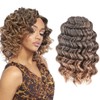Ocean Wave Crochet Hair 7 Packs 12 Inch Ombre Brown