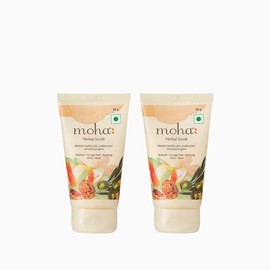 moha: Herbal Scrub | Face Scrub | Blend Of Walnut, Orange Peel & Oilve Oil for Skin Brightening, Exfoliate Face, For All Skin Type (100 ML(50ML X 2))