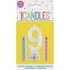 Green Plastic Number 9 Flashing Candle Holder With Birthday Candle