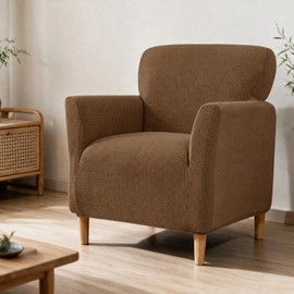 Niuoppy Armchair Covers Slipcovers Banquet, Stretch Sofa Arm Covers, Arm Rest Covers Anti-slip, Thicked Arm Chair Slipcover for Sofa Armchair Protector (Dark Coffee)