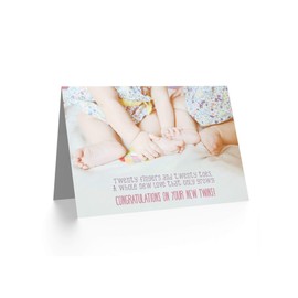 Greeting New Baby Fingers Toes 20 Twins Sealed Greeting Card Plus Envelope Blank inside