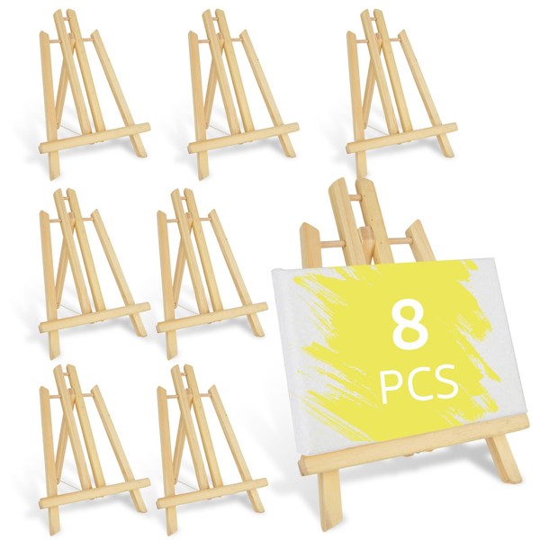 8PCS Tabletop Easel 11.8" Wood Easels Portable Tripod Paint Easel