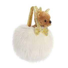 Aurora World Fancy Pals Fluffy Baby Reindeer Pet Carrier - Gold and White Girl's Fashion Purse by Aurora World