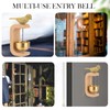 Magnetic Brass Bell for Door Opening (Beech Wood Prosperity Bird