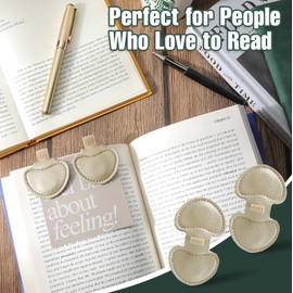 Magnetic Bookmark Leather Cat Heart Book Mark Clips Set Book Markers for Cat Lover Gifts Magnet Page Clips for Women Men Reader Teachers Students Book Lovers (Magnetic Bookmark for Reader)