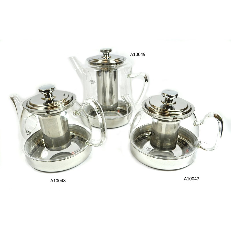 Uniware Hop Topt Glass Kettle with Stainless Steel Removable Filter