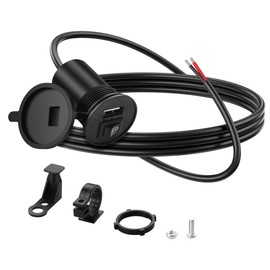 PNGKNYOCN Motorcycle USB Charger with Switch, 12V 24V USB PD Outlet Single Ports Waterproof Charger for Marine Vehicle RV Boat Truck UTV