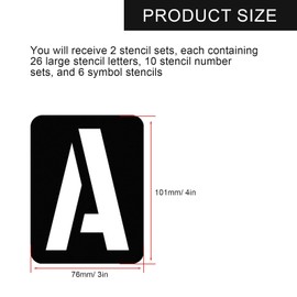 SHENGYIG Stencils Letters 84 Pieces 10 cm Plastic Number Stencils Set, Numbers Letters, Airbrush Stencil Ruler, Writing Stencil for Painting, DIY Handmade