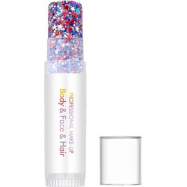 Barra Purpurina Maquillaje Brillo Patriótico Rojo, Y Azul Purpurina para el Rostro y Cabello para Desfiles, Festivales, Partidos de Fútbol, Conciertos, Chicas, Mujeres, Hombres
