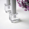 Aglary 12PCS Square Glass Taper Candle Holders for Table Centerpiece.