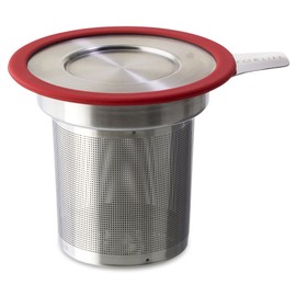 FORLIFE Brew-in-Mug Extra-Fine Tea Infuser with Lid, Red