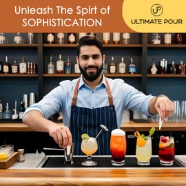 ULTIMATE POUR Bartender Kit Travel Bag with Cocktail Shaker Set | Portable Bartending Mixology Bar Set with 18/28 oz Boston Shaker | Pro Bar Tools Perfect for Home, Bar, Parties, Beach, BBQ | 24 Pcs