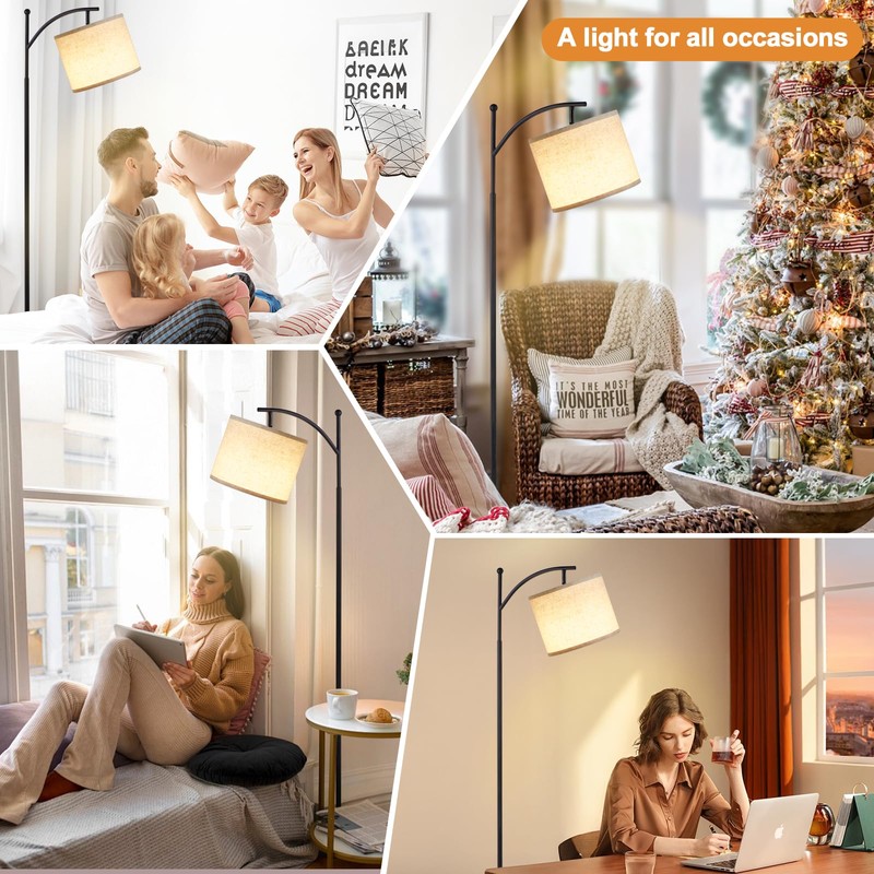 60" Floor Lamps with Remote Control & Bulb, Colors Temperature