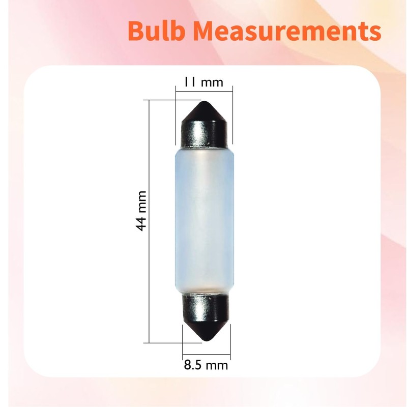 Lanuovx 10 Pack Frosted Festoon Bulb Sv8.5-8 T3.25 10X44mm, 24V