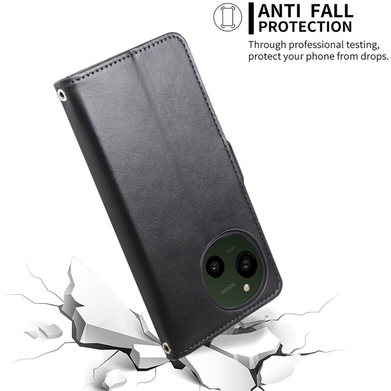 AQUOS R7 Case Notebook Type Small Bull Print Card Storage