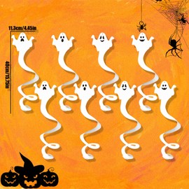 Halloween Decorations Set of 8 Ghost Garland Halloween Spiral Decorations Ghost Hanging Swirl Paper Hanging Paper Spiral Decor Wall Decor for Home Decor Shop Party Decoration Photography Atmosphere