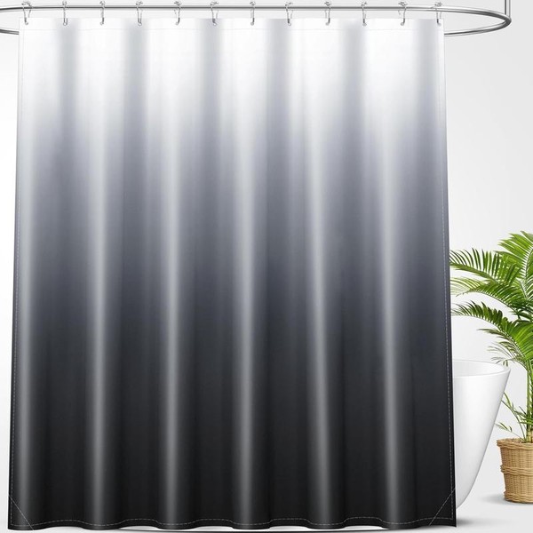 OLANLY Luxury Shower Curtain, Beige Ombre Shower Curtain Sets with
